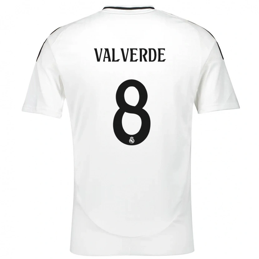Danxen Women Federico Valverde #8 White Home Jersey 2024/25 T-Shirt