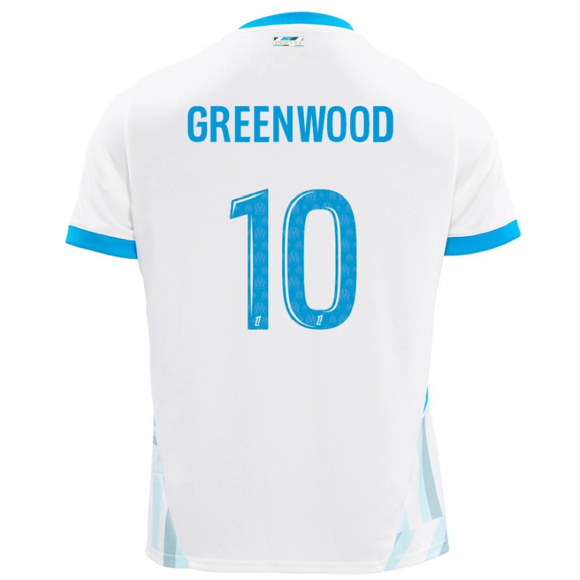 Danxen Women Mason Greenwood #10 White Sky Blue Home Jersey 2024/25 T-Shirt