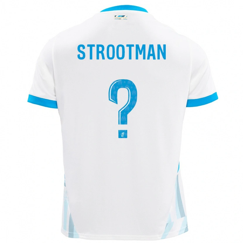 Danxen Women Kevin Strootman #0 White Sky Blue Home Jersey 2024/25 T-Shirt