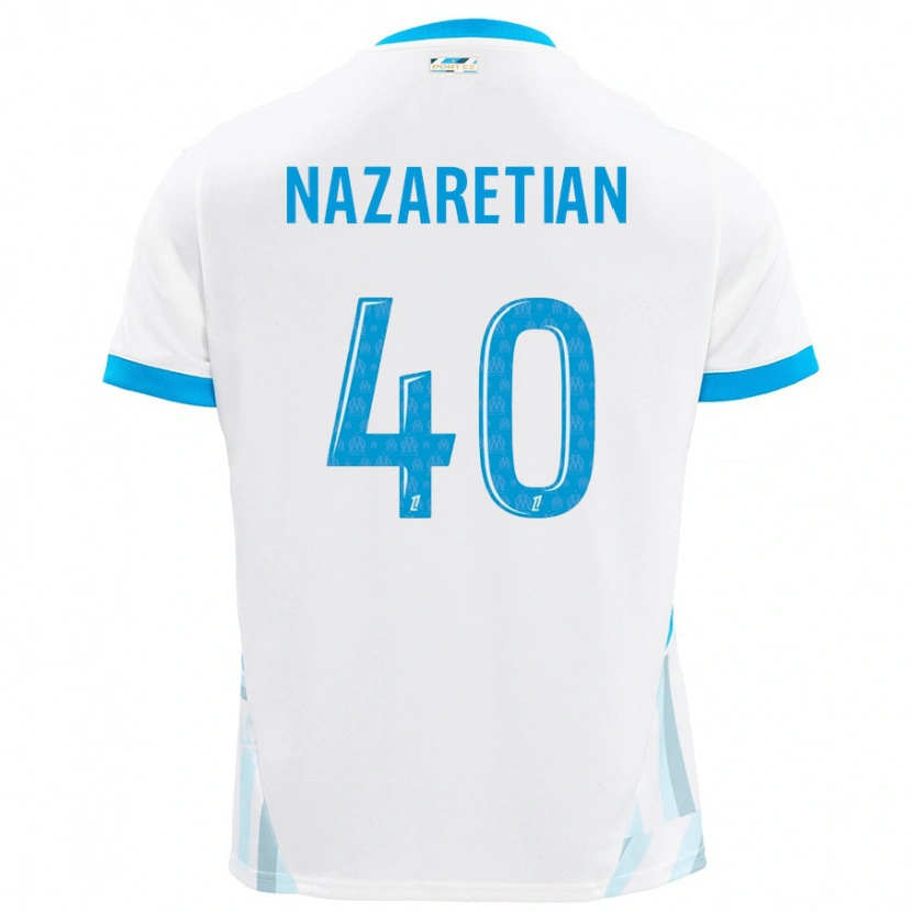 Danxen Women Manuel Nazaretian #40 White Sky Blue Home Jersey 2024/25 T-Shirt