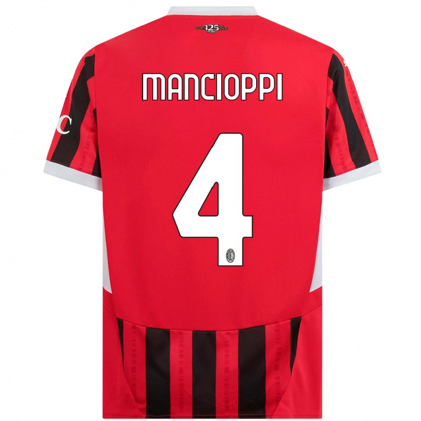 Danxen Women Tommaso Mancioppi #4 Red Black Home Jersey 2024/25 T-Shirt