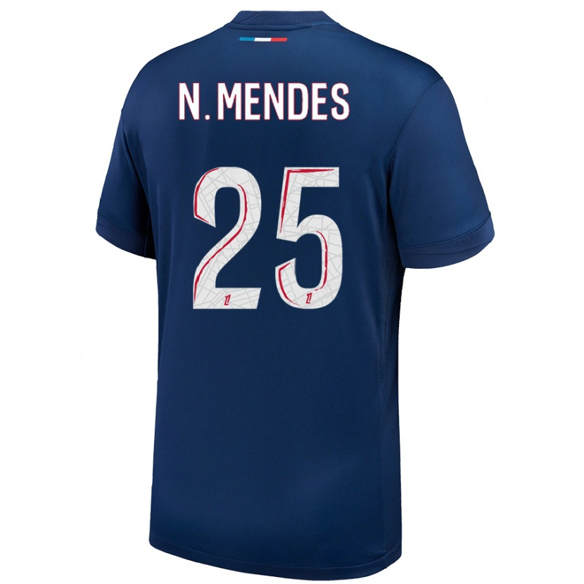 Danxen Women Nuno Mendes #25 Navy Blue White Home Jersey 2024/25 T-Shirt