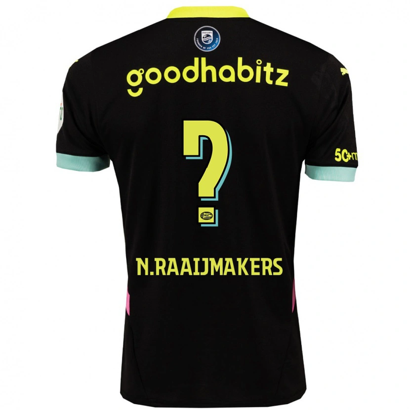 Danxen Women Niels Raaijmakers #0 Black Yellow Away Jersey 2024/25 T-Shirt
