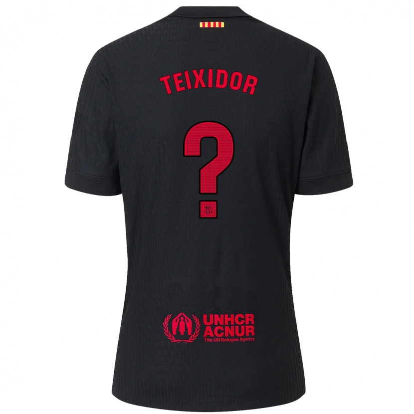 Danxen Women Nil Teixidor #0 Black Red Away Jersey 2024/25 T-Shirt