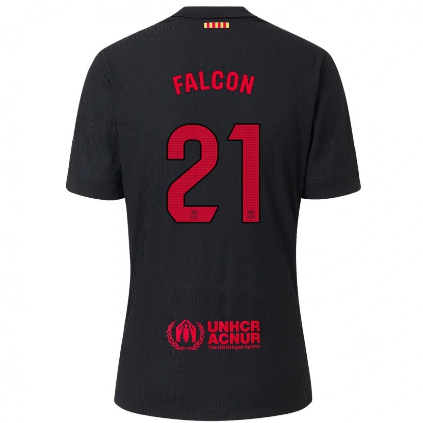 Danxen Women Andrea Falcon #21 Black Red Away Jersey 2024/25 T-Shirt