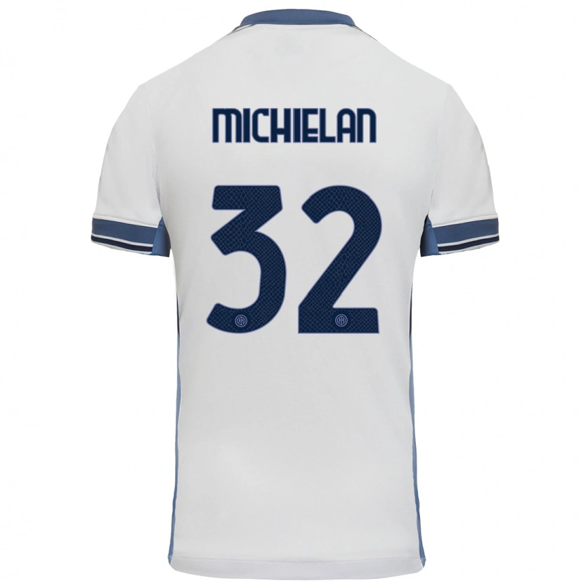 Danxen Women Mattia Michielan #32 White Grey Away Jersey 2024/25 T-Shirt