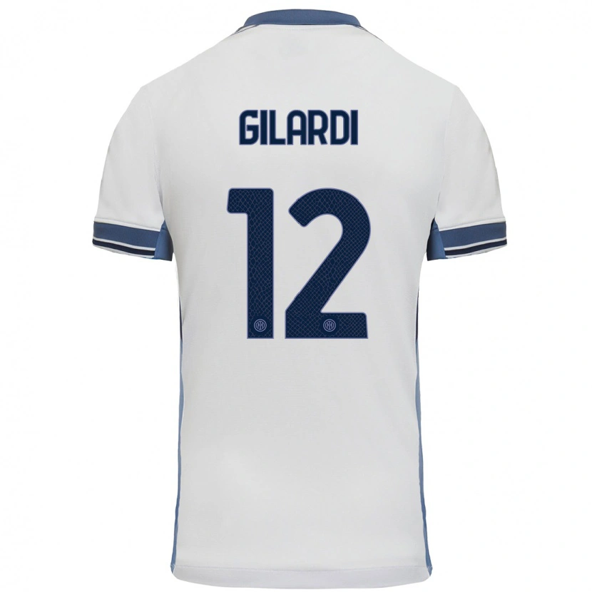 Danxen Women Astrid Gilardi #12 White Grey Away Jersey 2024/25 T-Shirt
