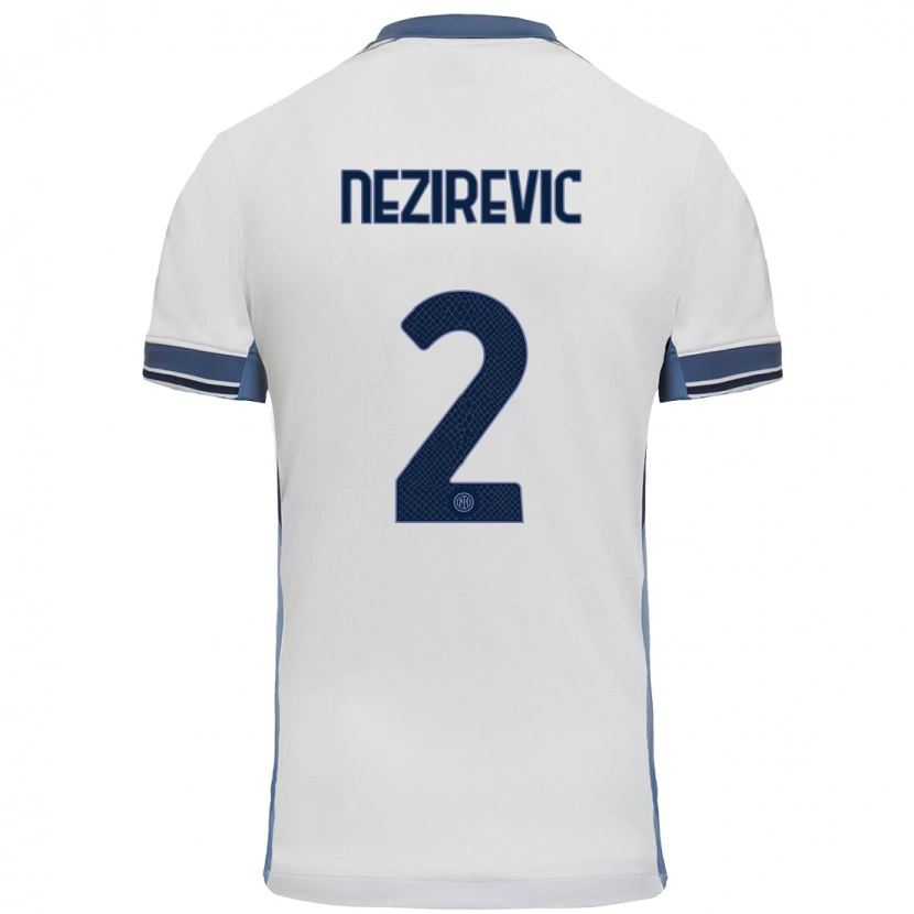 Danxen Women Alem Nezirevic #2 White Grey Away Jersey 2024/25 T-Shirt