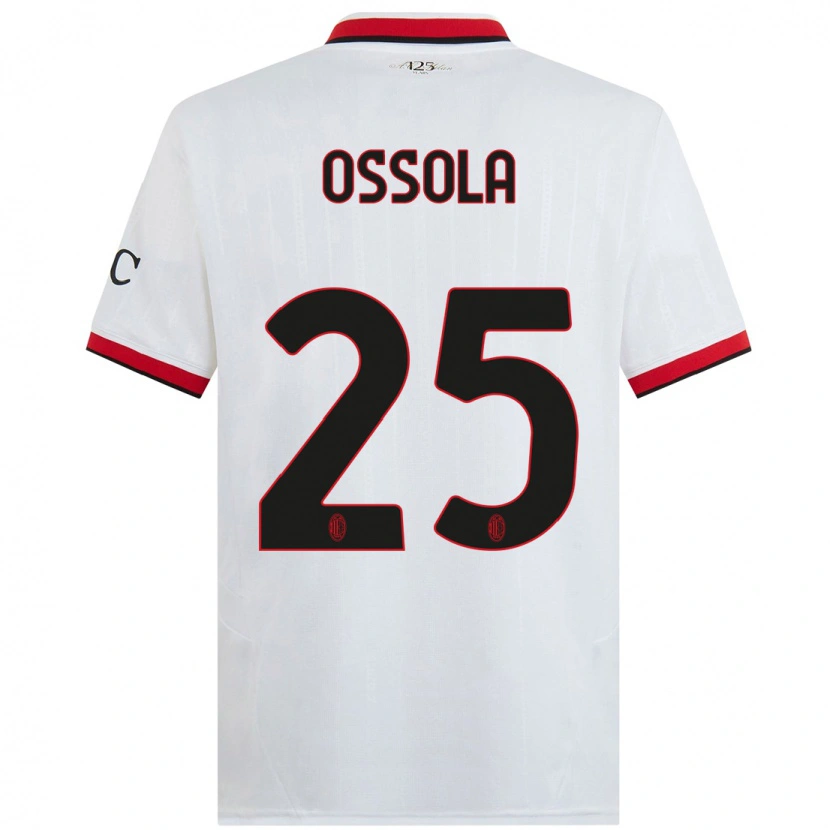 Danxen Women Lorenzo Ossola #25 White Black Red Away Jersey 2024/25 T-Shirt