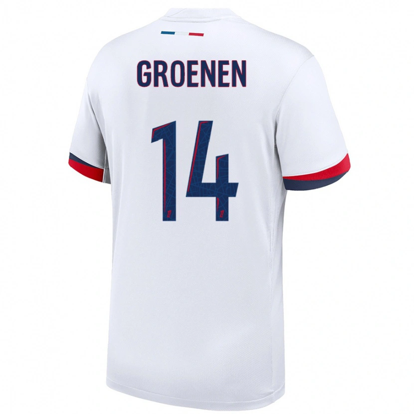 Danxen Women Jackie Groenen #14 White Blue Red Away Jersey 2024/25 T-Shirt