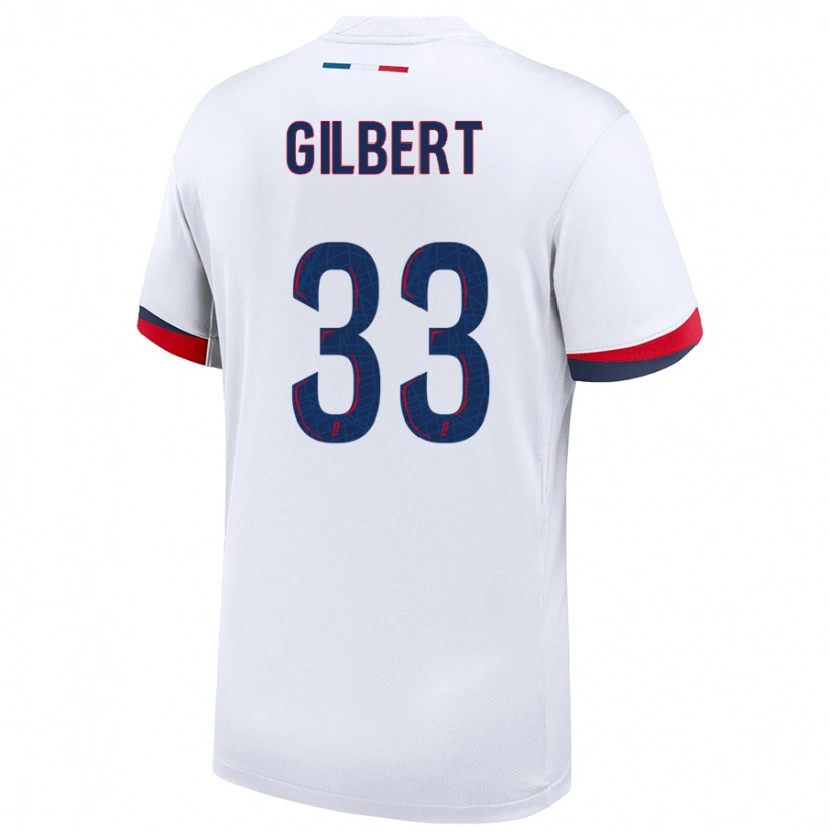 Danxen Women Tara Elimbi Gilbert #33 White Blue Red Away Jersey 2024/25 T-Shirt