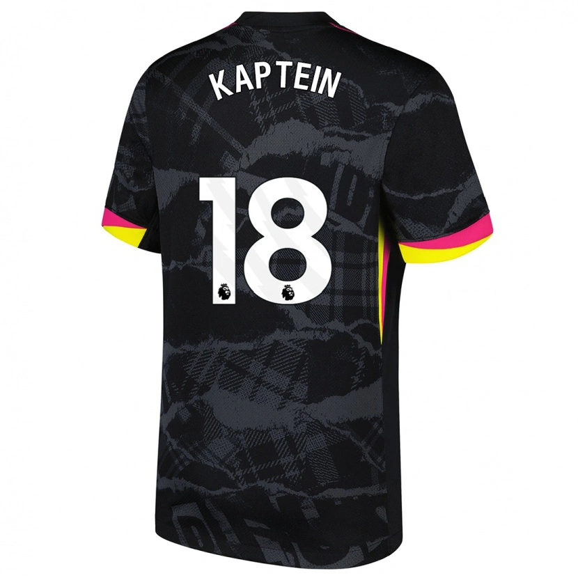 Danxen Women Wieke Kaptein #18 Black Pink Third Jersey 2024/25 T-Shirt