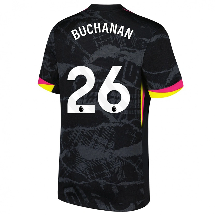 Danxen Women Kadeisha Buchanan #26 Black Pink Third Jersey 2024/25 T-Shirt