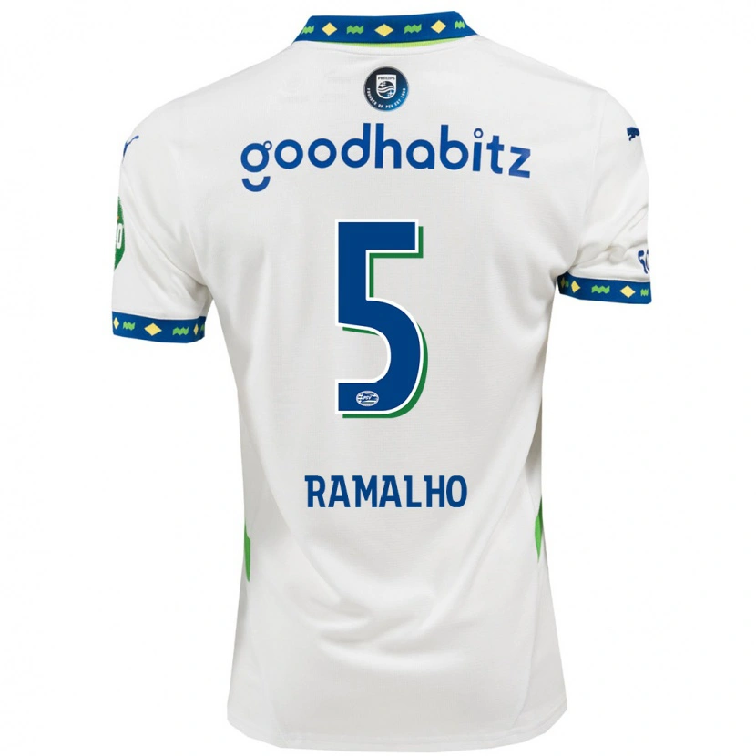 Danxen Women André Ramalho #5 White Dark Blue Third Jersey 2024/25 T-Shirt