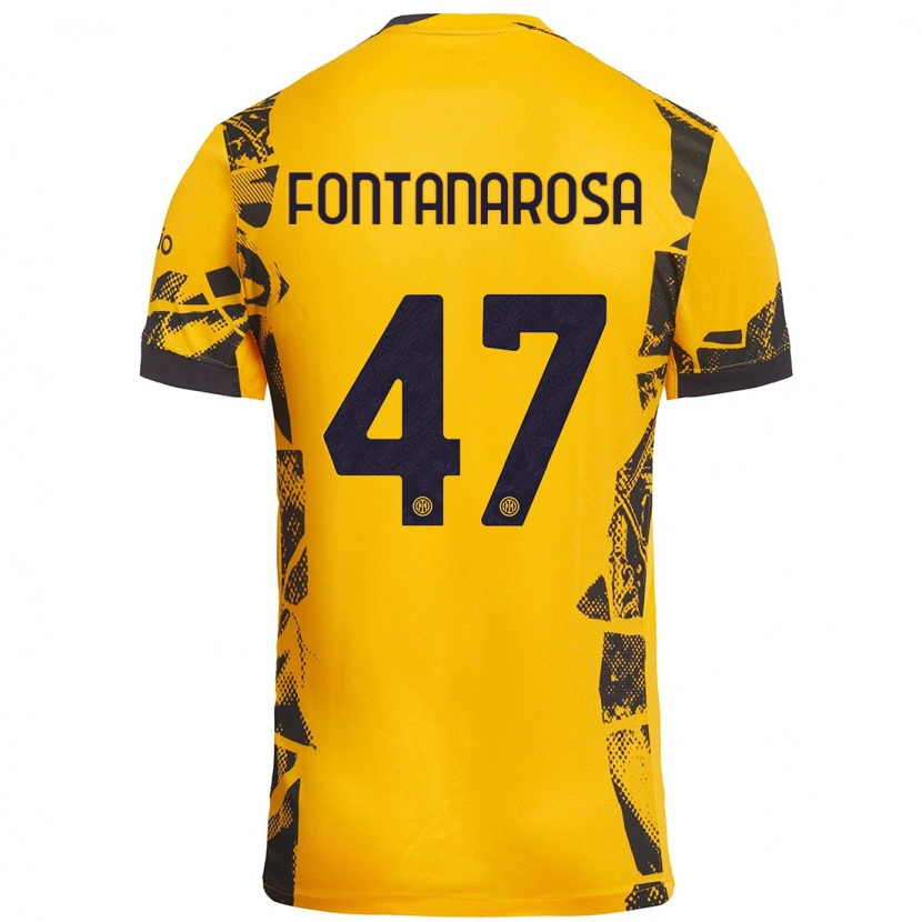 Danxen Women Alessandro Fontanarosa #47 Gold Black Third Jersey 2024/25 T-Shirt