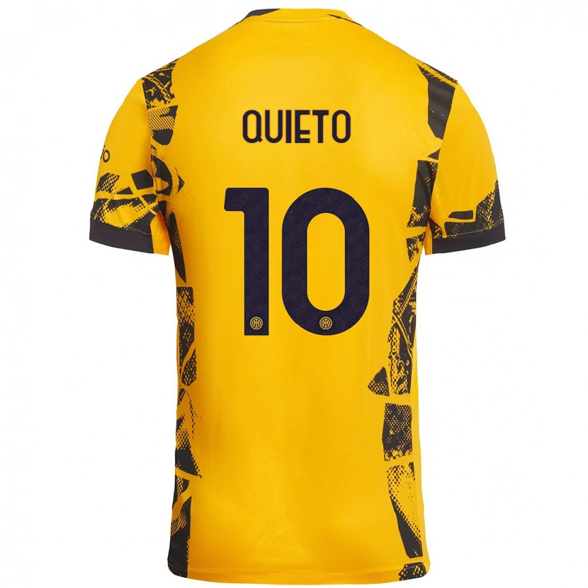 Danxen Women Daniele Quieto #10 Gold Black Third Jersey 2024/25 T-Shirt