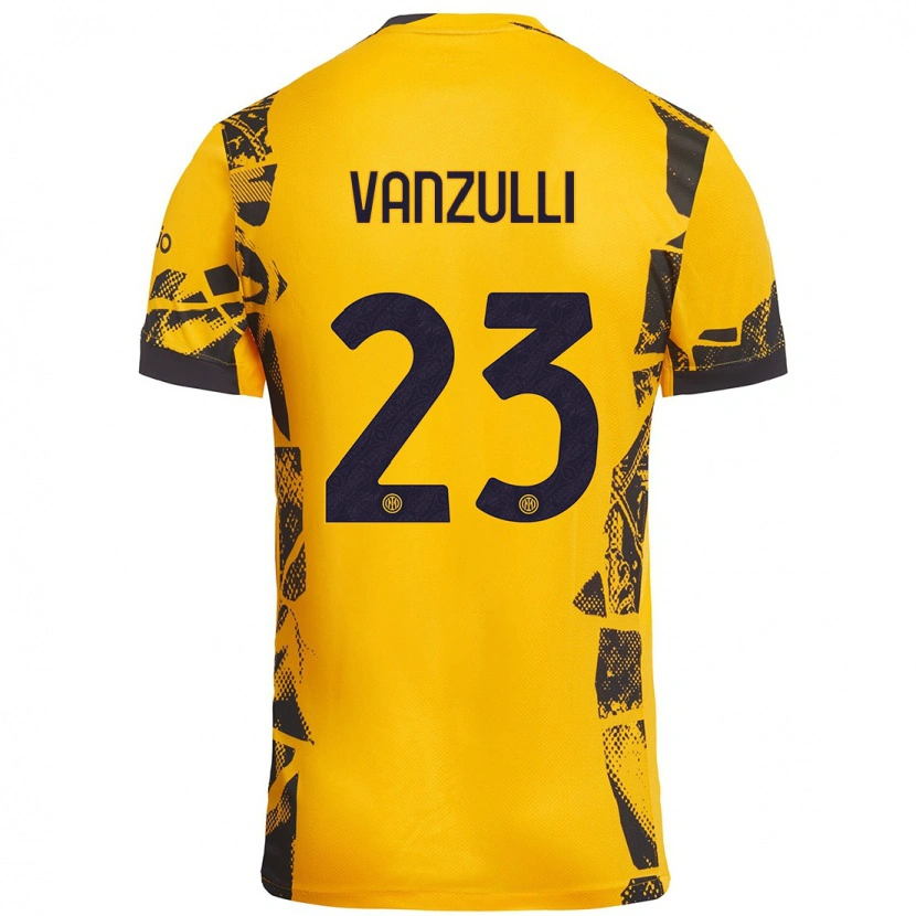 Danxen Women Marco Vanzulli #23 Gold Black Third Jersey 2024/25 T-Shirt