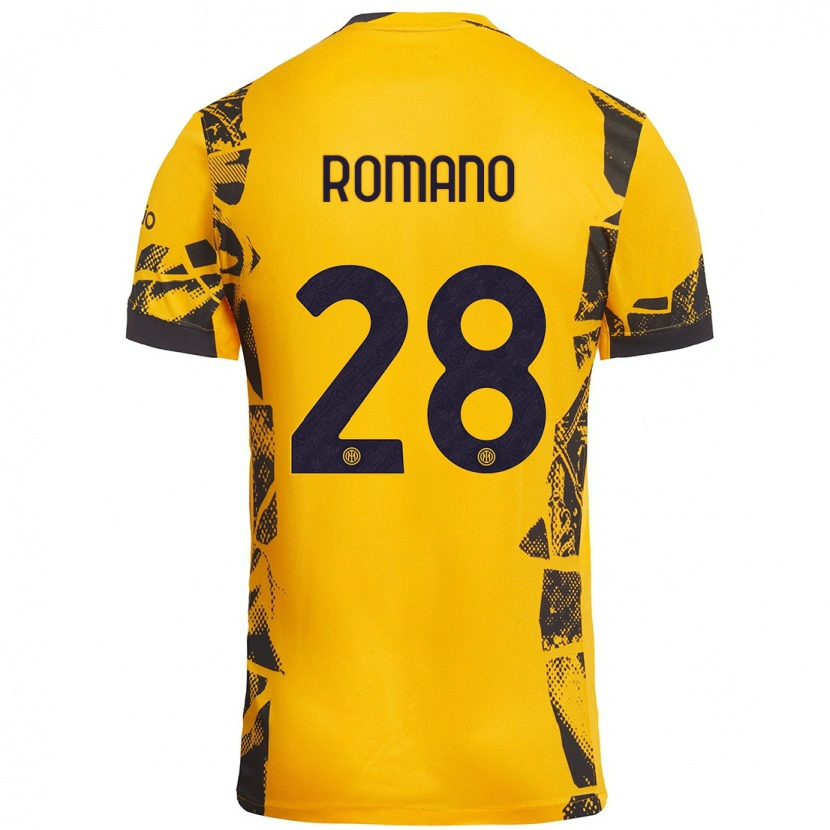 Danxen Women Thiago Romano #28 Gold Black Third Jersey 2024/25 T-Shirt