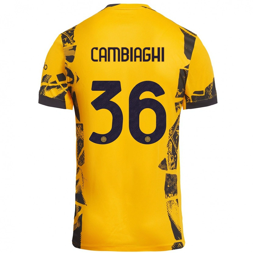 Danxen Women Michela Cambiaghi #36 Gold Black Third Jersey 2024/25 T-Shirt