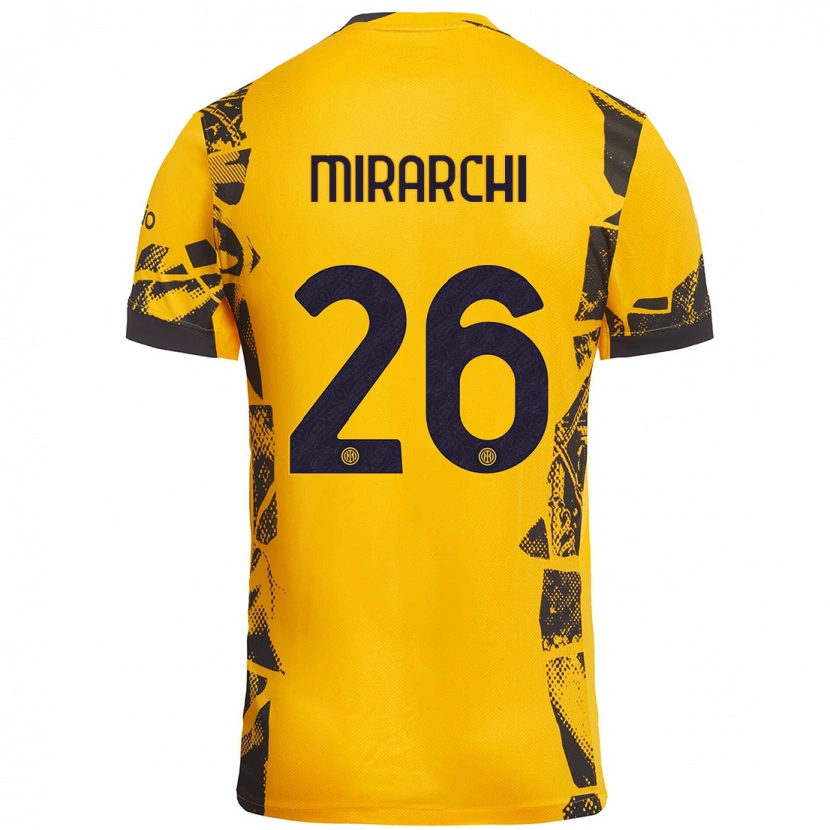 Danxen Women Mattia Mirarchi #26 Gold Black Third Jersey 2024/25 T-Shirt