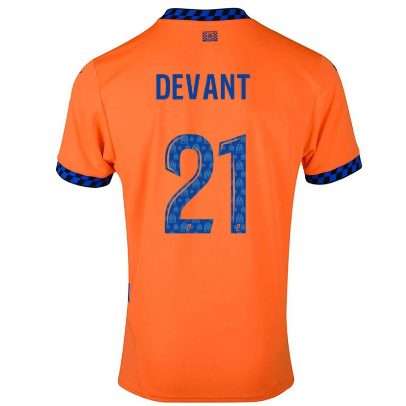 Danxen Women Caroline Devant #21 Orange Dark Blue Third Jersey 2024/25 T-Shirt