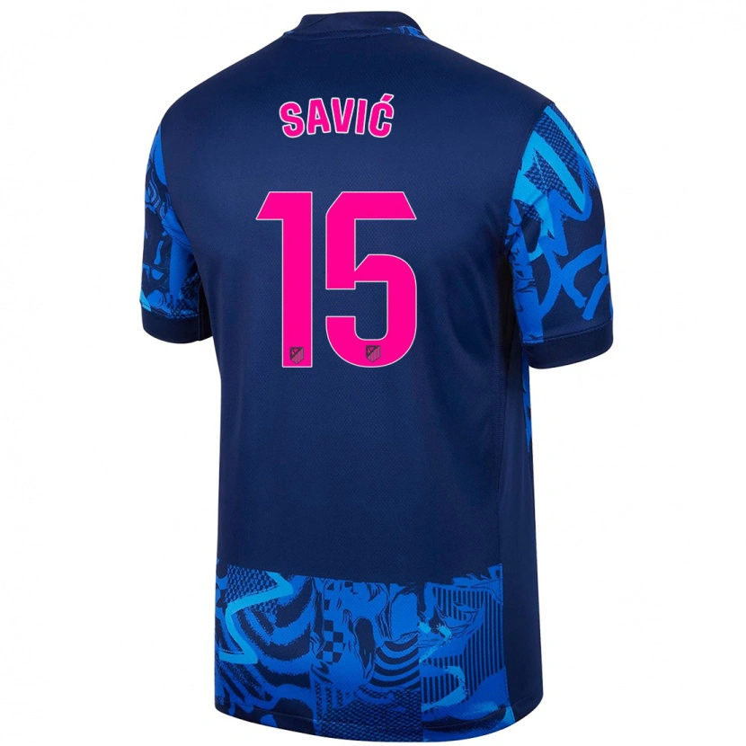 Danxen Women Stefan Savic #15 Royal Blue Third Jersey 2024/25 T-Shirt