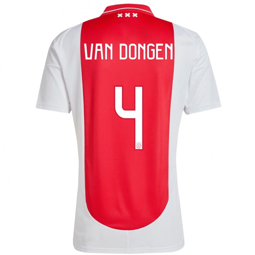 Danxen Kid Bram Van Dongen #4 Red White Home Jersey 2024/25 T-Shirt