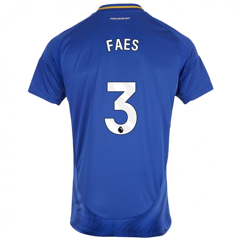 Danxen Kid Wout Faes #3 Blue White Home Jersey 2024/25 T-Shirt