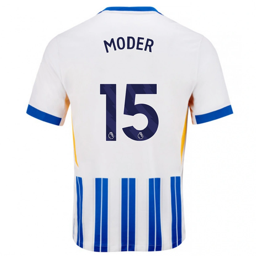Danxen Kid Jakub Moder #15 White Blue Pinstripes Home Jersey 2024/25 T-Shirt