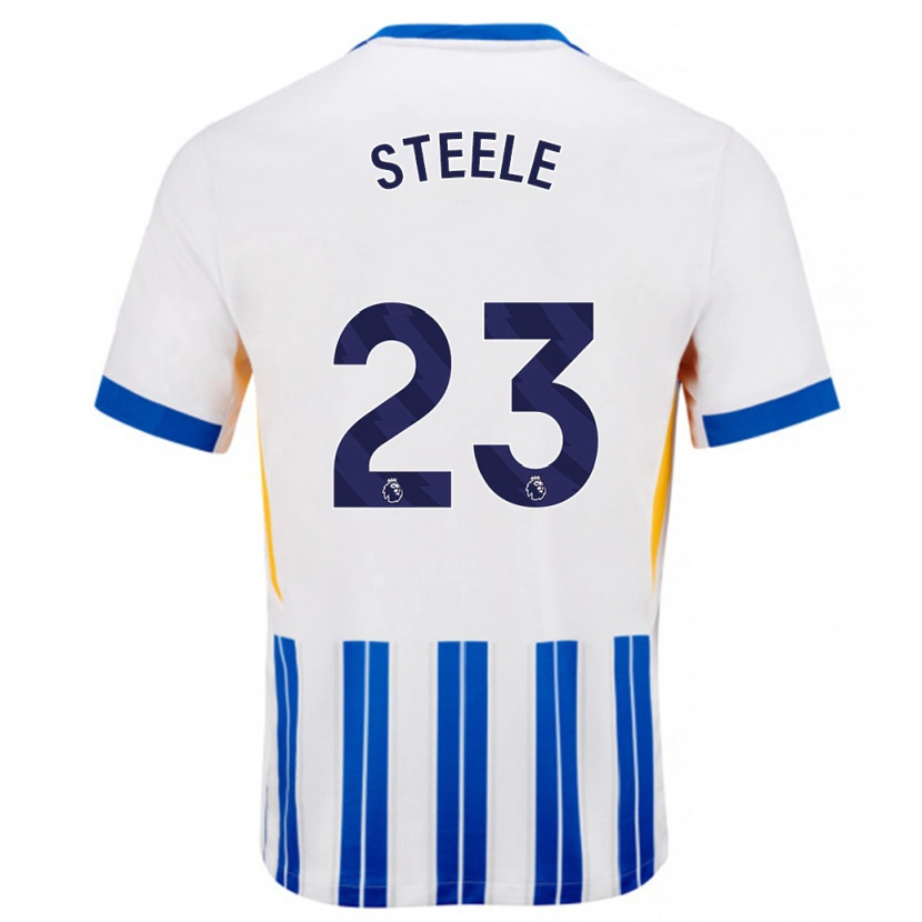 Danxen Kid Jason Steele #23 White Blue Pinstripes Home Jersey 2024/25 T-Shirt