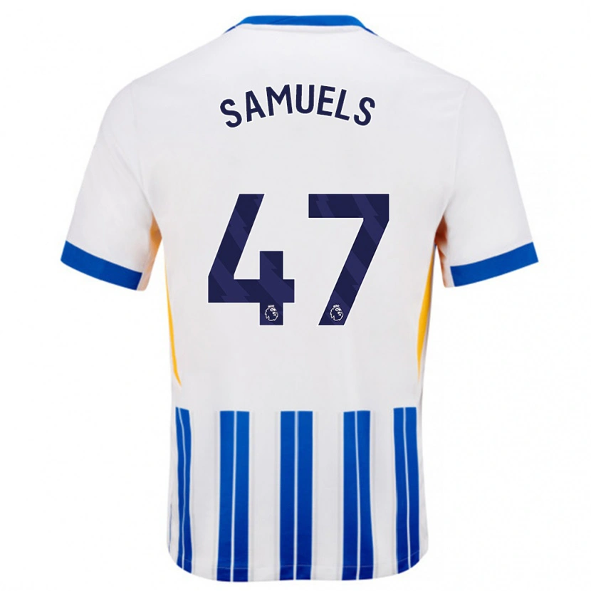 Danxen Kid Imari Samuels #47 White Blue Pinstripes Home Jersey 2024/25 T-Shirt