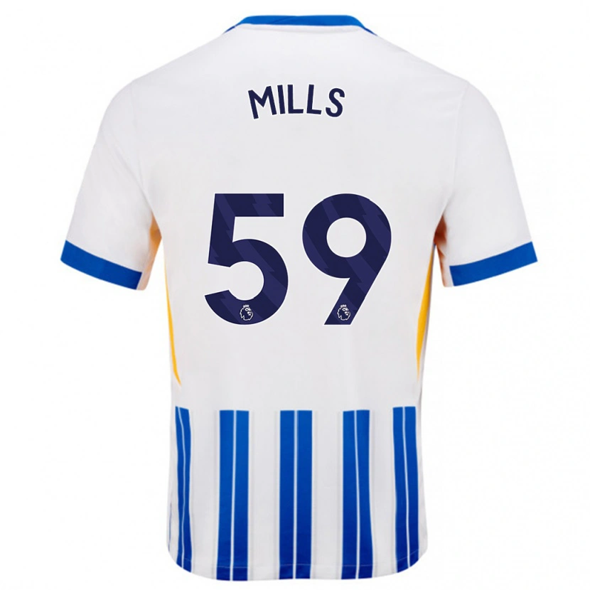 Danxen Kid Harry Mills #59 White Blue Pinstripes Home Jersey 2024/25 T-Shirt