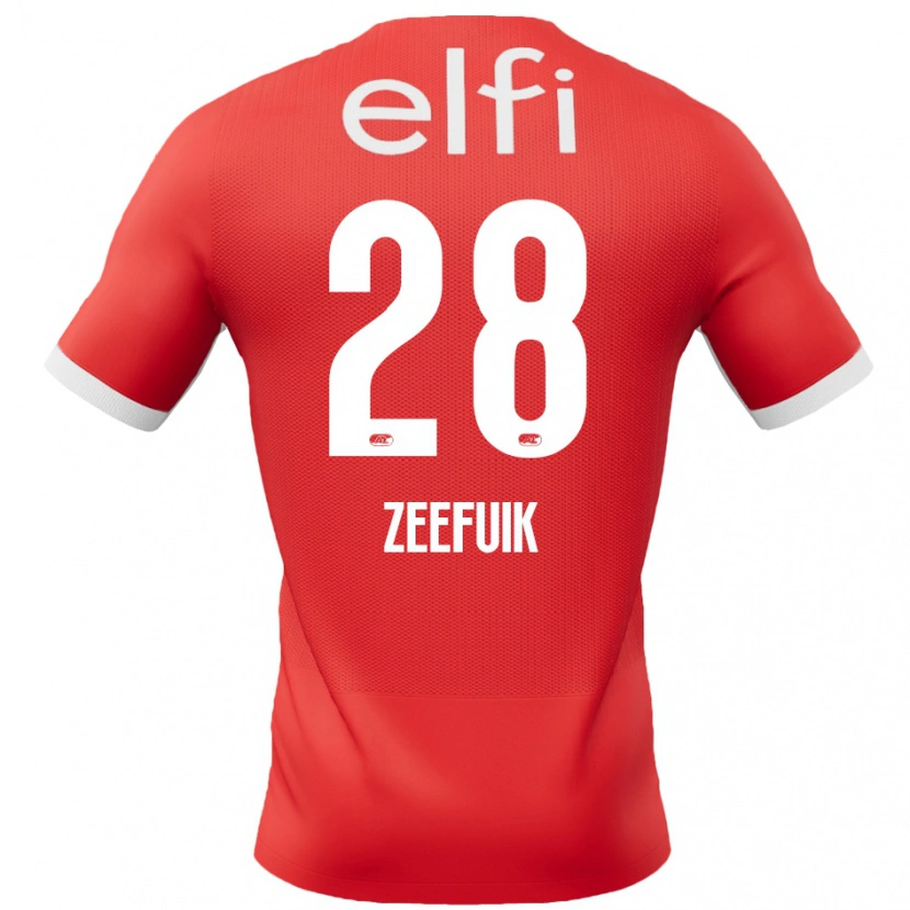 Danxen Kid Lequincio Zeefuik #28 Red White Home Jersey 2024/25 T-Shirt