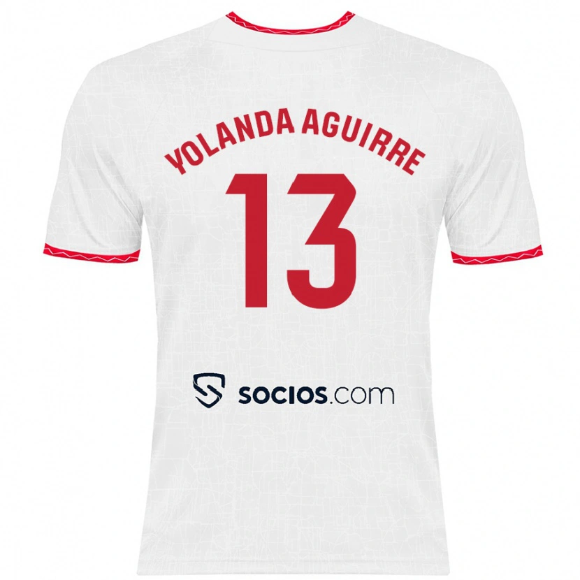 Danxen Kid Yolanda Aguirre Gutiérrez #13 White Red Home Jersey 2024/25 T-Shirt