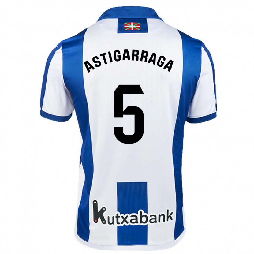 Danxen Kid Eneko Astigarraga #5 White Blue Home Jersey 2024/25 T-Shirt