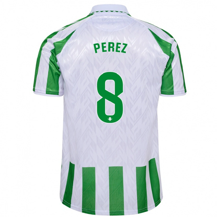 Danxen Kid Dani Pérez #8 Green White Stripes Home Jersey 2024/25 T-Shirt