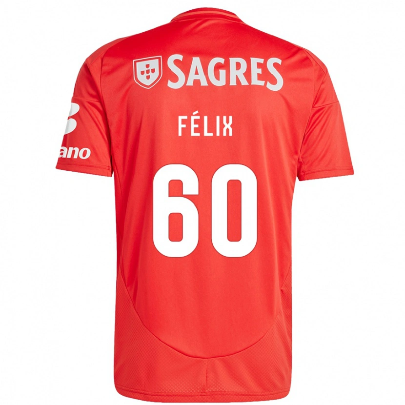 Danxen Kid Nuno Félix #60 Red White Home Jersey 2024/25 T-Shirt