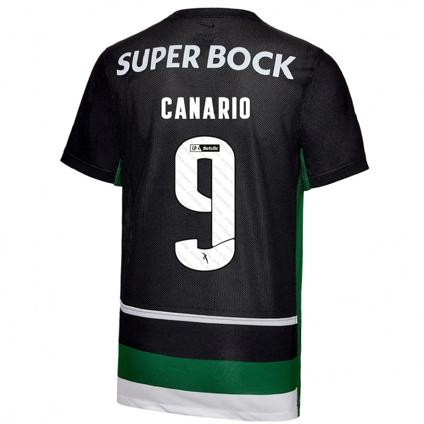 Danxen Kid Francisco Canário #9 Black White Green Home Jersey 2024/25 T-Shirt