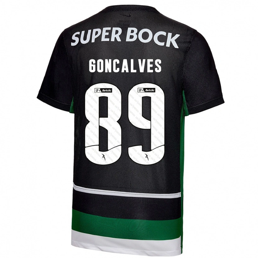 Danxen Kid André Gonçalves #89 Black White Green Home Jersey 2024/25 T-Shirt