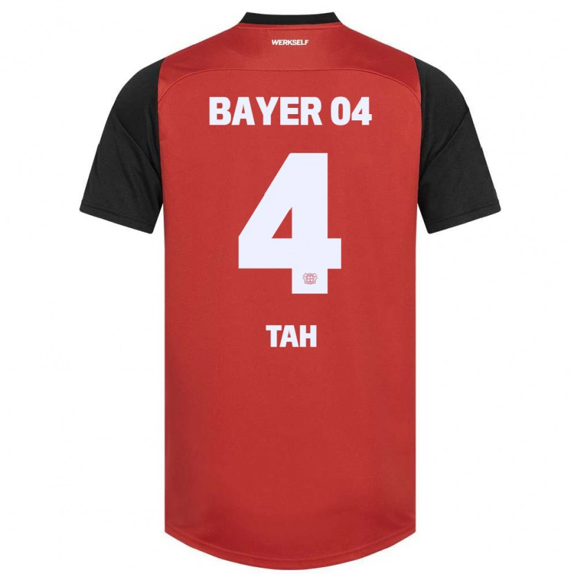 Danxen Kid Jonathan Tah #4 Red Black Home Jersey 2024/25 T-Shirt