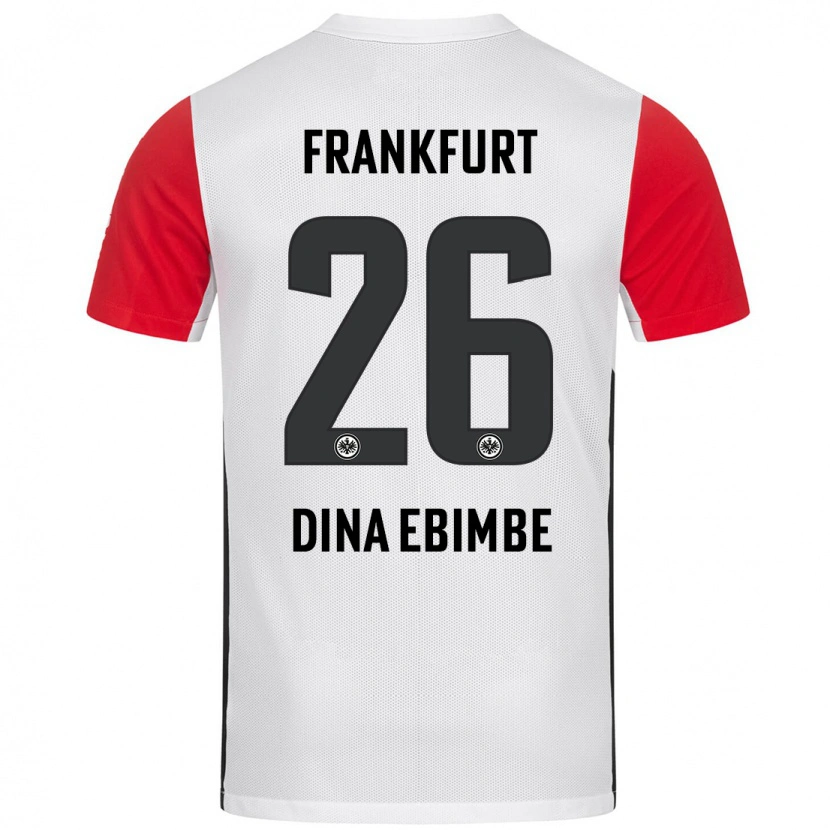 Danxen Kid Junior Dina Ebimbe #26 White Red Home Jersey 2024/25 T-Shirt
