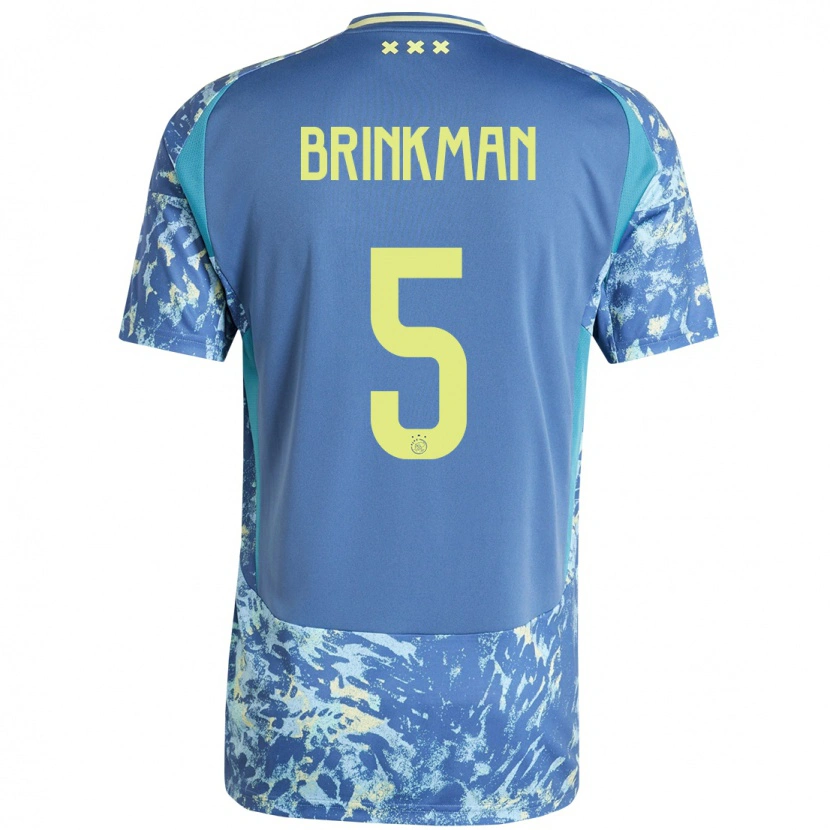 Danxen Kid Tim Brinkman #5 Grey Blue Yellow Away Jersey 2024/25 T-Shirt