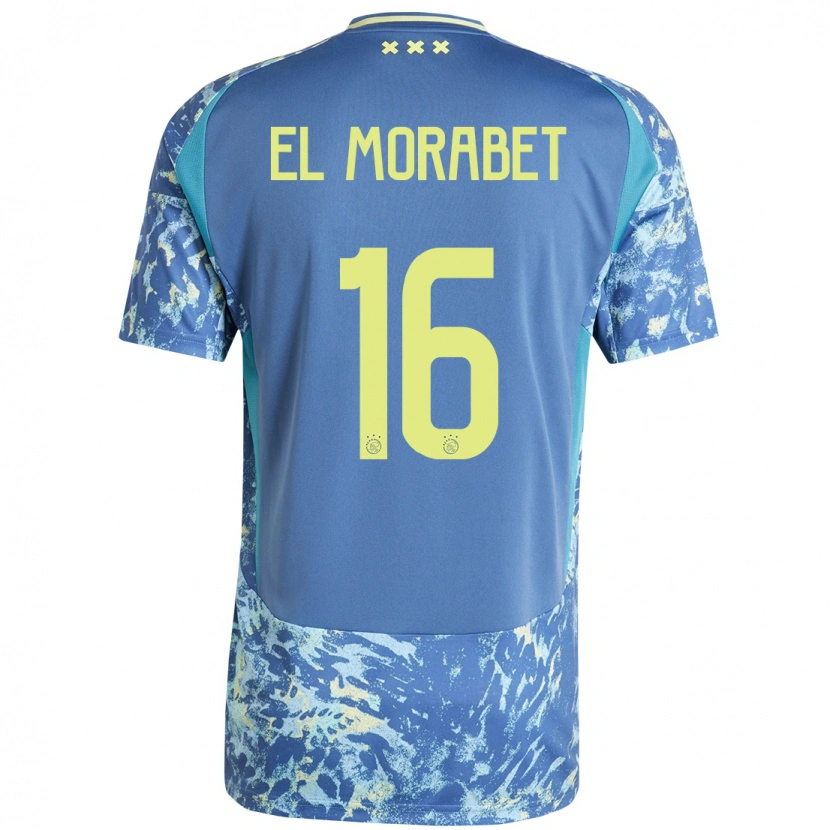 Danxen Kid Younes El Morabet #16 Grey Blue Yellow Away Jersey 2024/25 T-Shirt