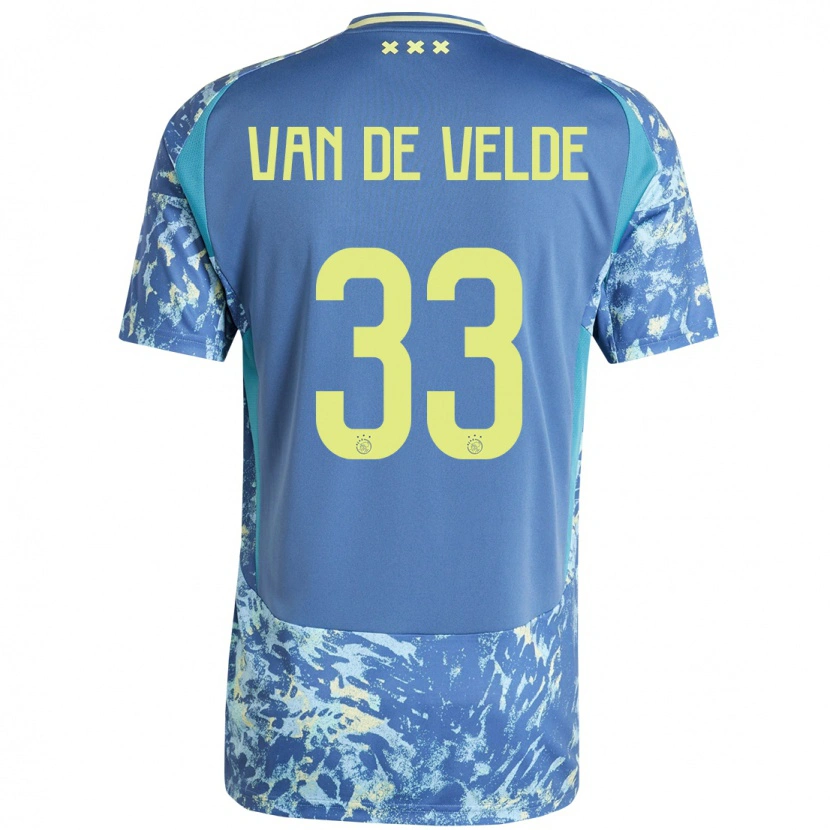 Danxen Kid Jonna Van De Velde #33 Grey Blue Yellow Away Jersey 2024/25 T-Shirt