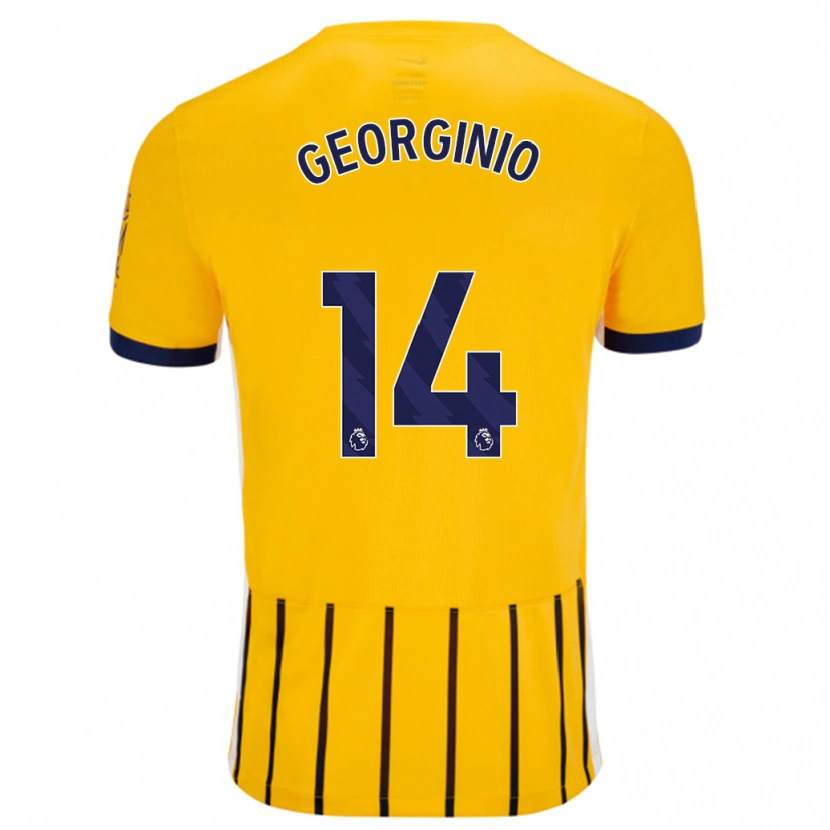 Danxen Kid Georginio Rutter #14 Gold Blue Pinstripes Away Jersey 2024/25 T-Shirt