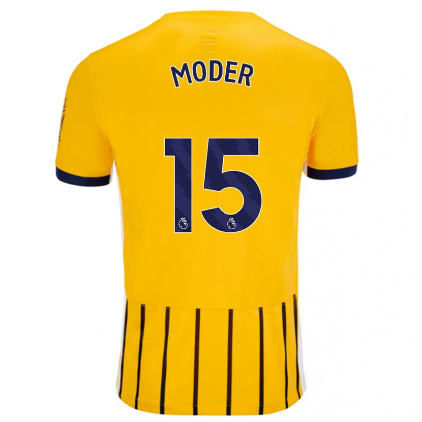 Danxen Kid Jakub Moder #15 Gold Blue Pinstripes Away Jersey 2024/25 T-Shirt