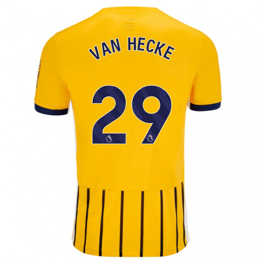 Danxen Kid Jan Paul Van Hecke #29 Gold Blue Pinstripes Away Jersey 2024/25 T-Shirt