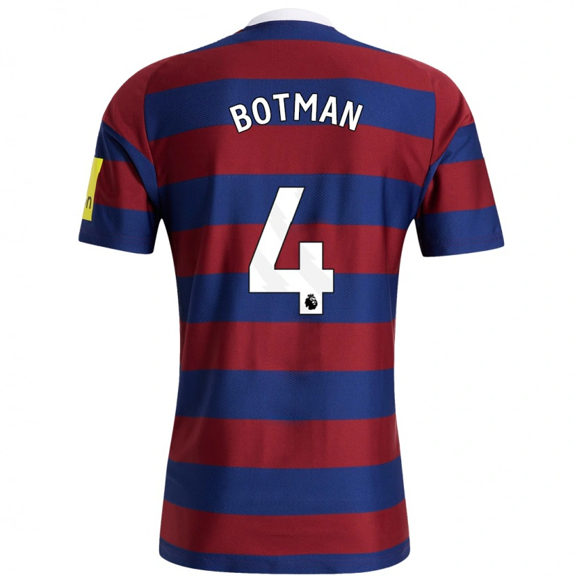 Danxen Kid Sven Botman #4 Burgundy Navy Blue Away Jersey 2024/25 T-Shirt