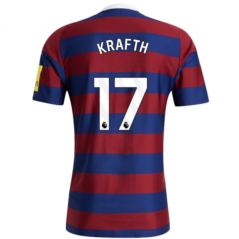 Danxen Kid Emil Krafth #17 Burgundy Navy Blue Away Jersey 2024/25 T-Shirt