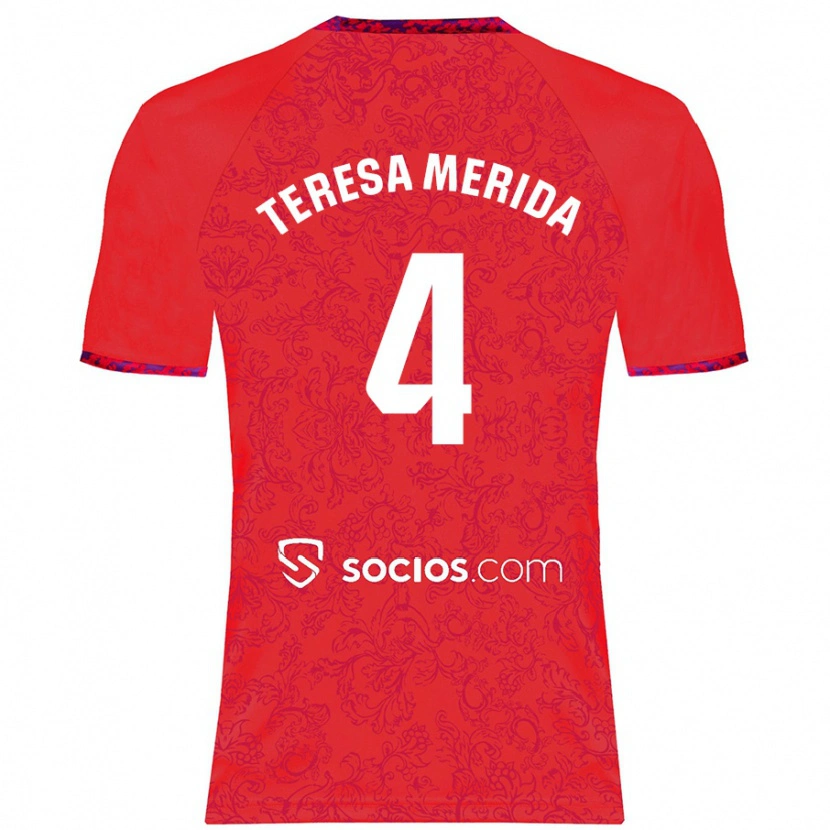 Danxen Kid Teresa Merida #4 Red Away Jersey 2024/25 T-Shirt